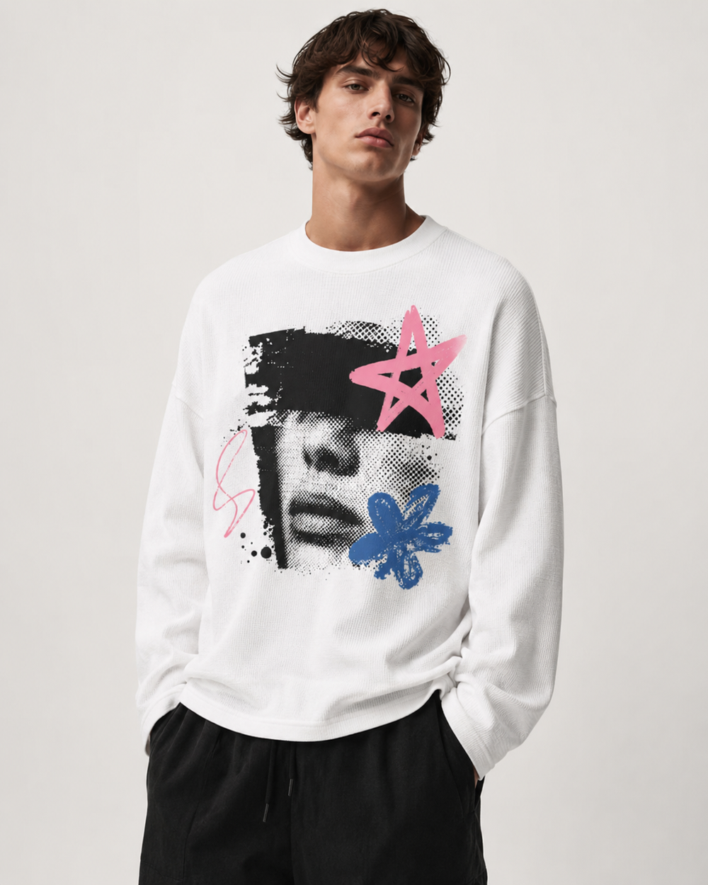 BOXY FIT WAFFLEKNIT TSHIRTS