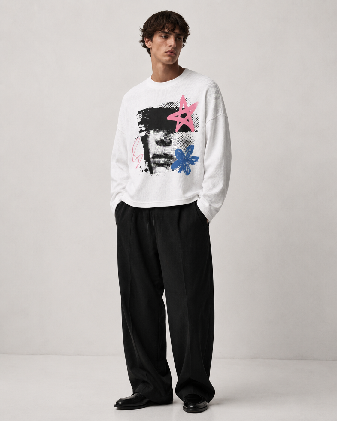 Waffle Knit Boxy Fit Tshirt