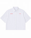 Blue Striped Oxford Boxy Shirt Front Design