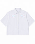 Blue Striped Oxford Boxy Shirt Front Design