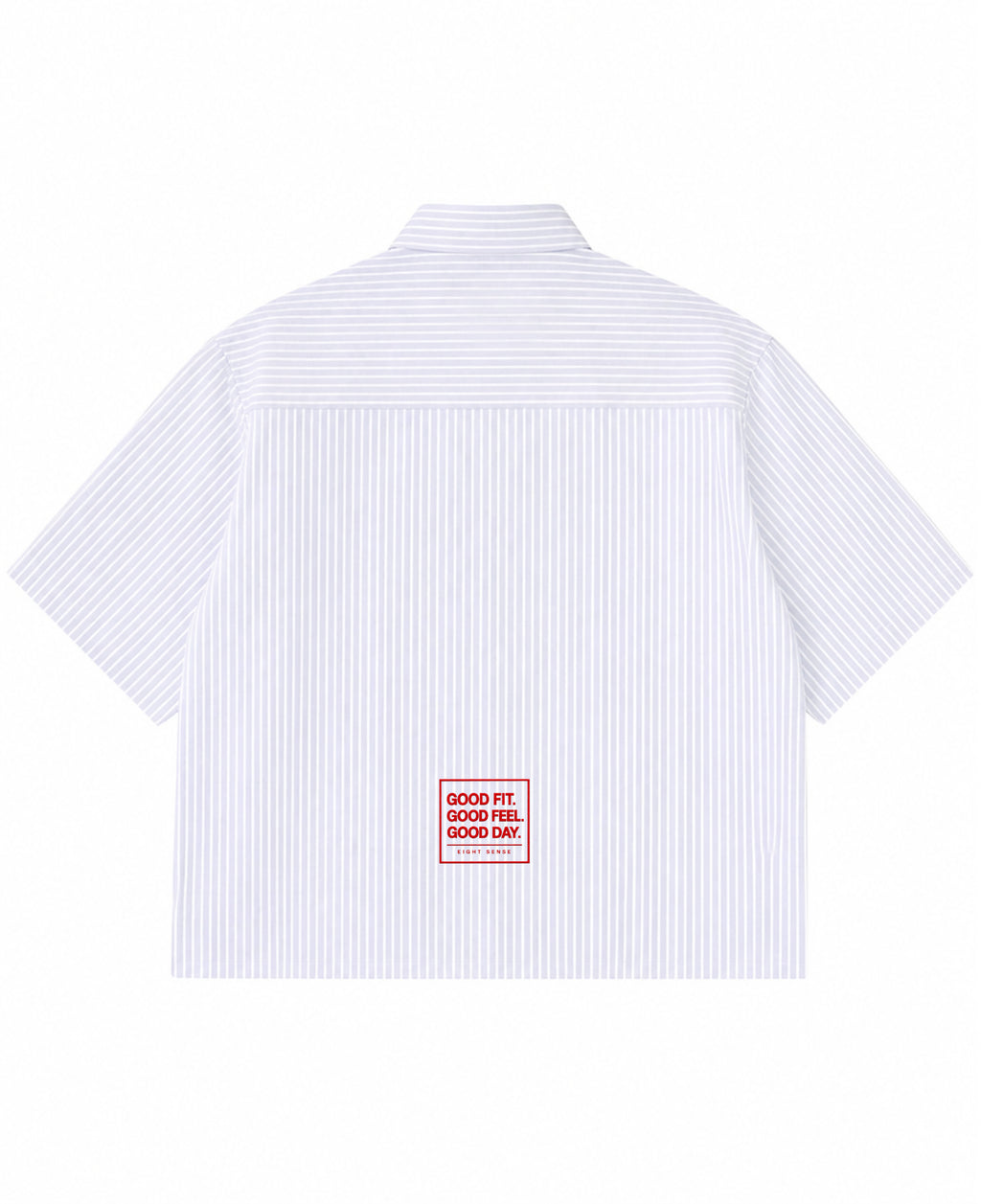 Blue Striped Oxford Boxy Shirt Back Design
