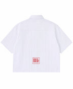 Blue Striped Oxford Boxy Shirt Back Design
