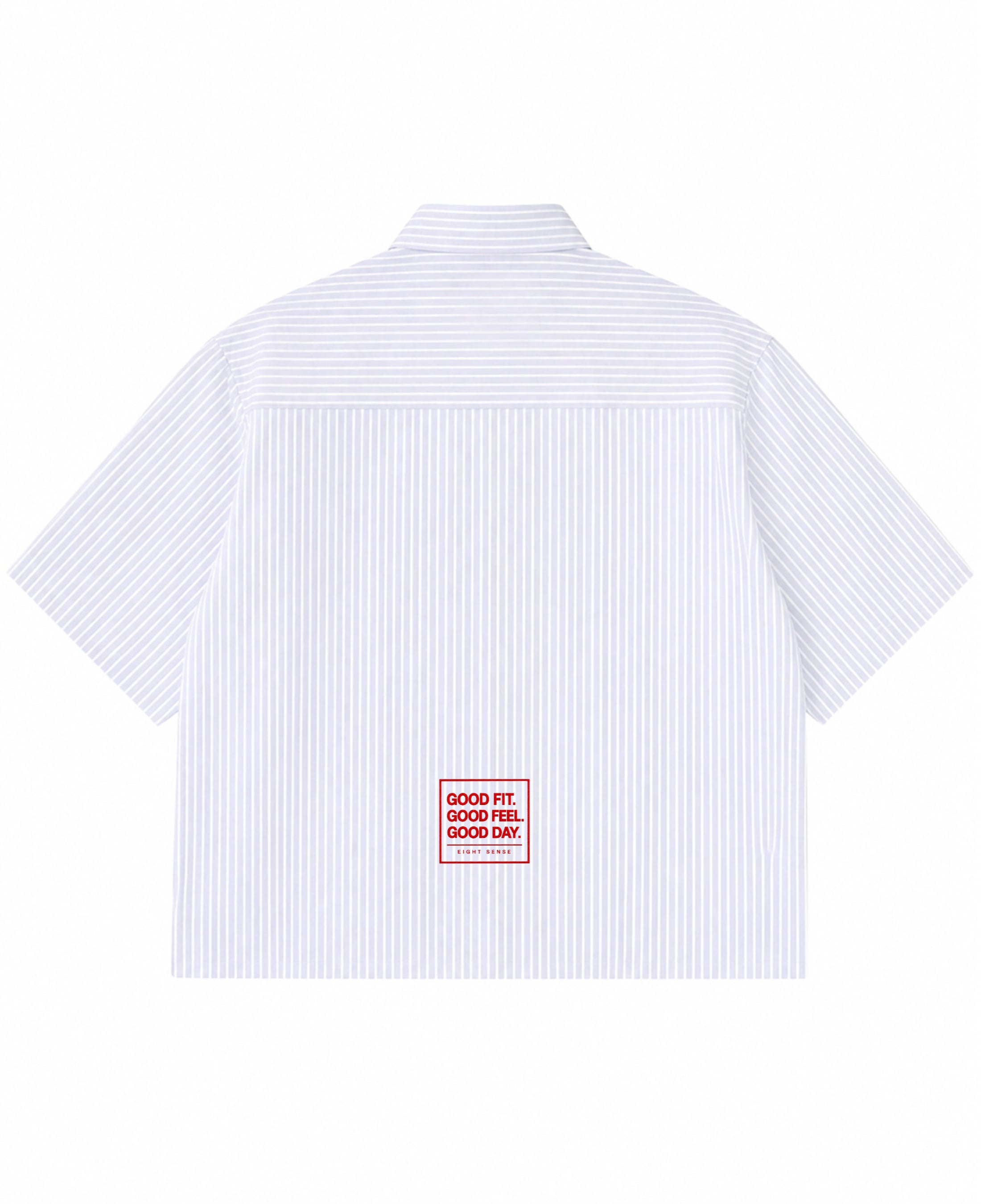 Blue Striped Oxford Boxy Shirt Back Design